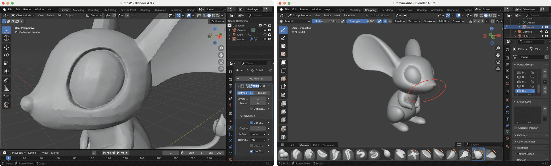 Mesh cleanup and sculpting