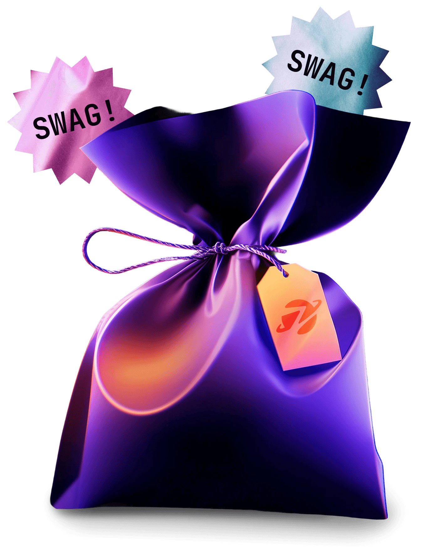 AuthZed swag bag with stickers and goodies