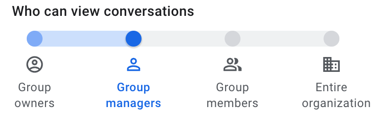 Slider set to &ldquo;Group managers&rdquo;