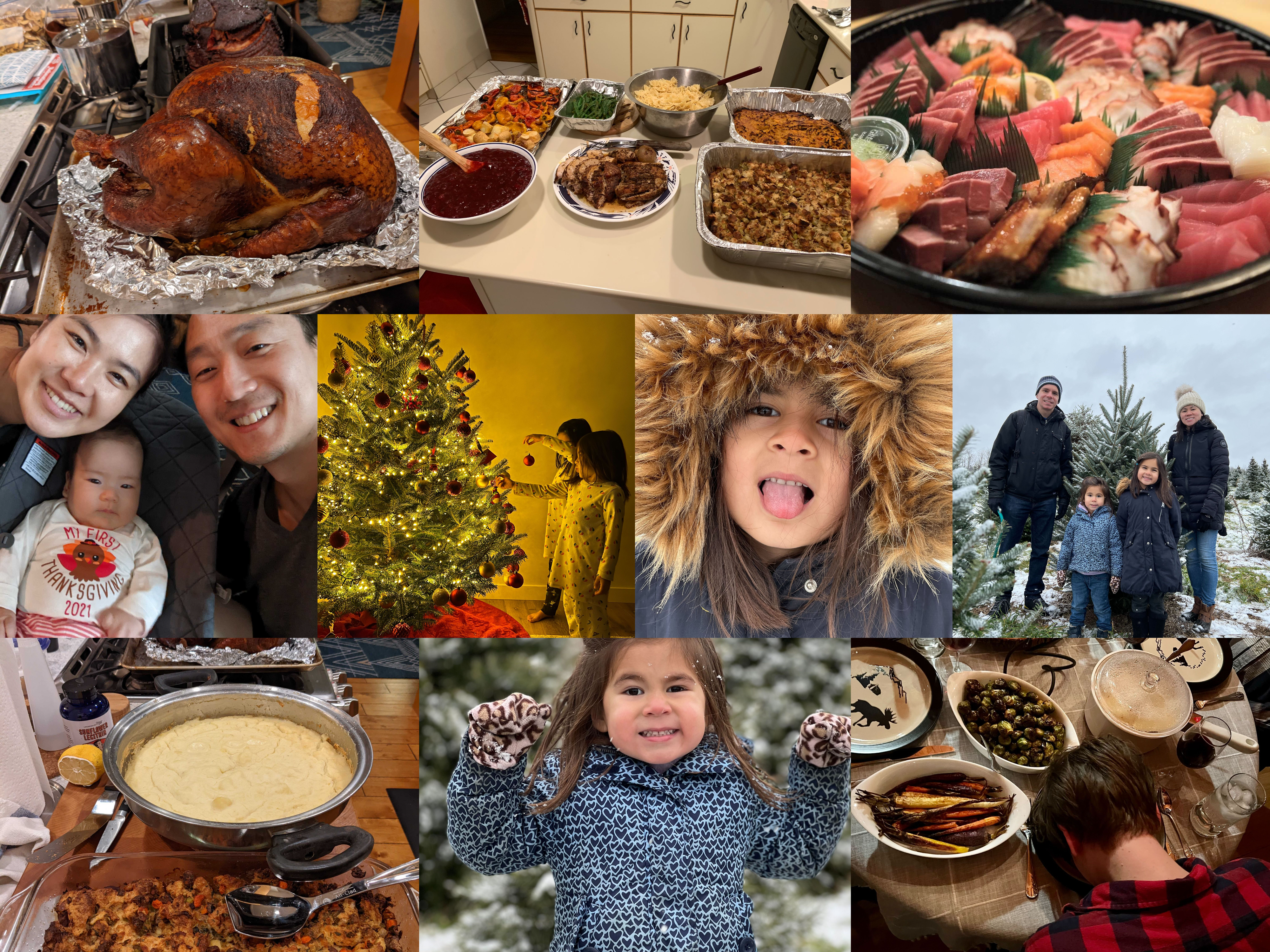 A collage of the collective Authzed team's Thanksgiving