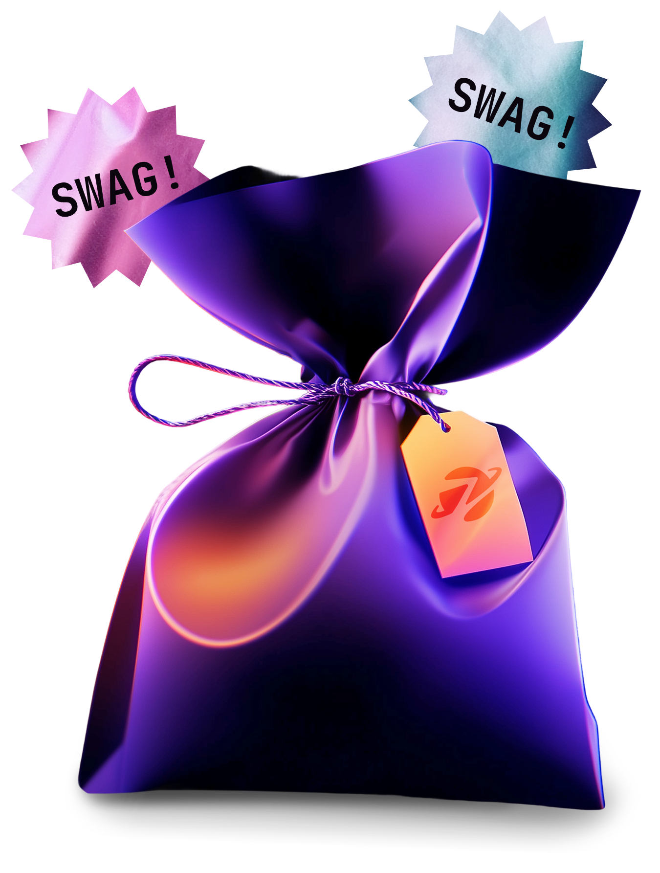AuthZed swag bag with stickers and goodies