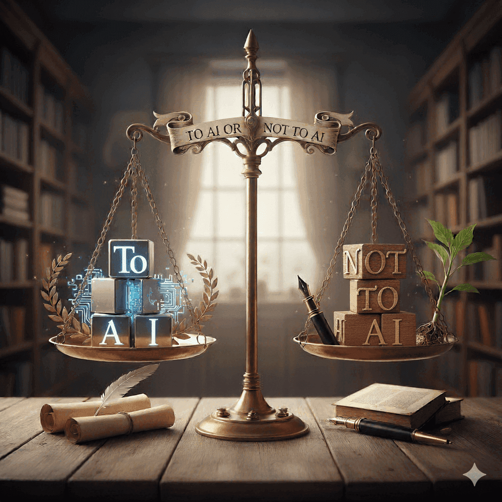 To AI or not to AI (courtesy of Google Gemini)